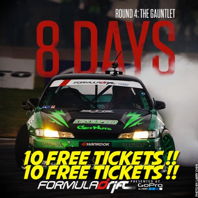 (8 DAYS AWAY) FORMULA DRIFT - New Jersey (Wall Speedway) June 20 - 21 2014 - 10 General Admission Tickets (1 Per Winner) - HOW TO ENTER: Tell us why you deserve tickets! You NEED to put time into your response and use the hashtag #2014fdnj ON YOUR PHOTOS to help support your story; that is how we select the winners. Ex. Your history of being an FD fan .. past events ? Favorite Driver and why ? What have you done to help promote drifting? What are you looking forward to this year ? Are you building a drift car ? - DO NOT POST 